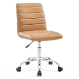 Modway Ripple Armless Mid Back Vinyl Swivel Computer Desk Office Chair - Computer Chair