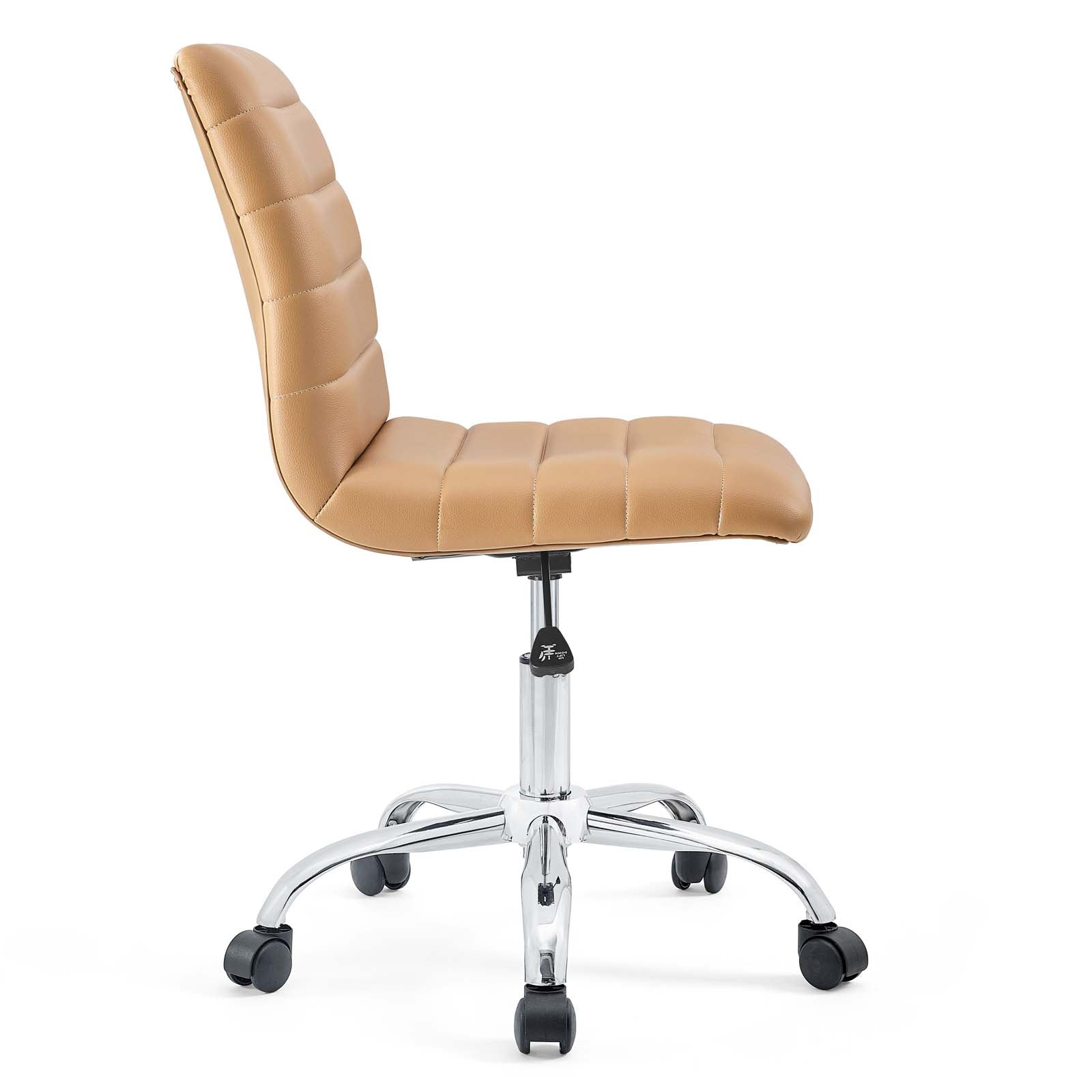 Modway Ripple Armless Mid Back Vinyl Swivel Computer Desk Office Chair - Computer Chair