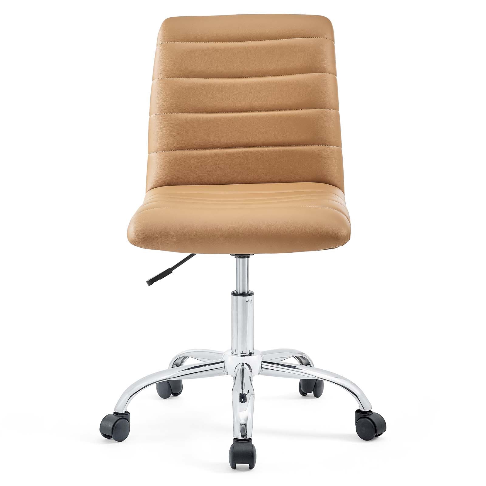 Modway Ripple Armless Mid Back Vinyl Swivel Computer Desk Office Chair - Computer Chair