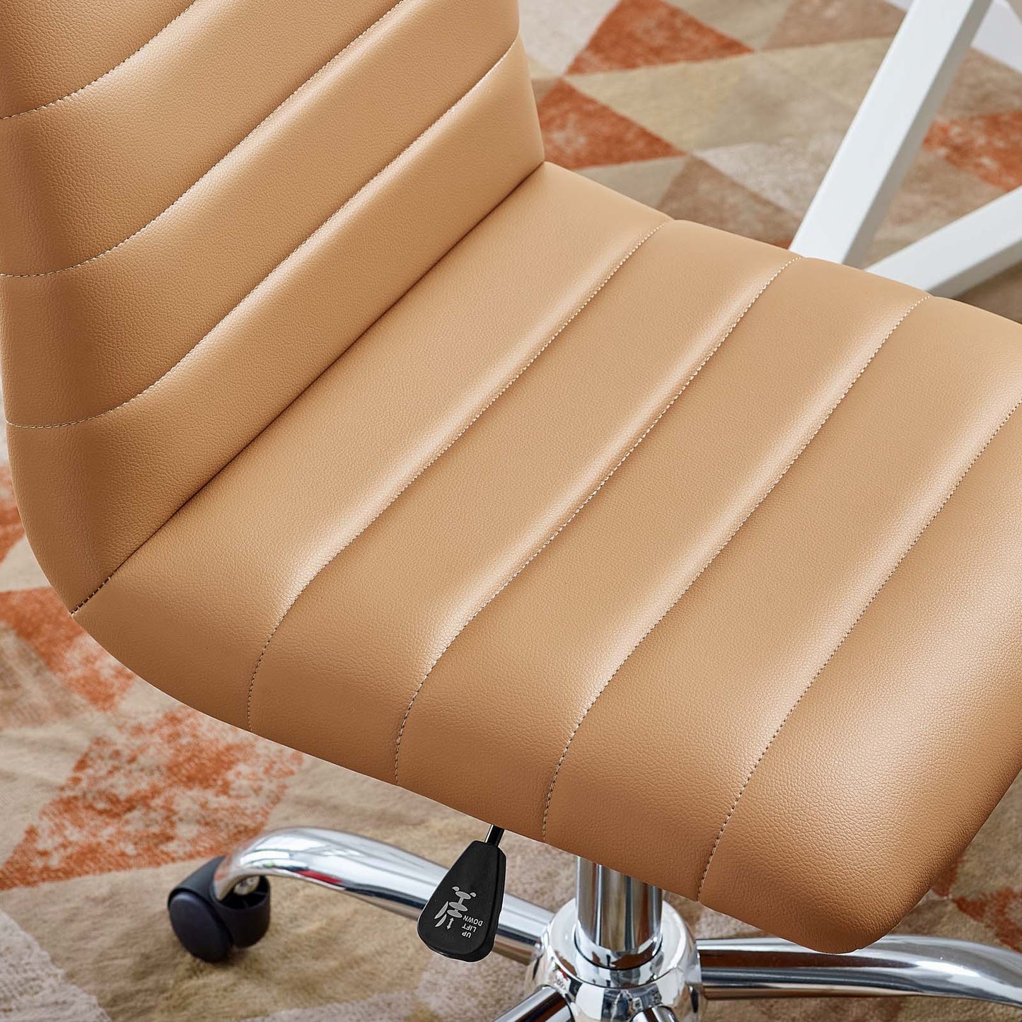 Modway Ripple Armless Mid Back Vinyl Swivel Computer Desk Office Chair - Computer Chair