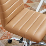 Modway Ripple Armless Mid Back Vinyl Swivel Computer Desk Office Chair - Computer Chair