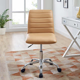 Modway Ripple Armless Mid Back Vinyl Swivel Computer Desk Office Chair - Computer Chair