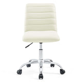 Modway Ripple Armless Mid Back Vinyl Swivel Computer Desk Office Chair - Computer Chair