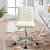 Modway Ripple Armless Mid Back Vinyl Swivel Computer Desk Office Chair - Computer Chair