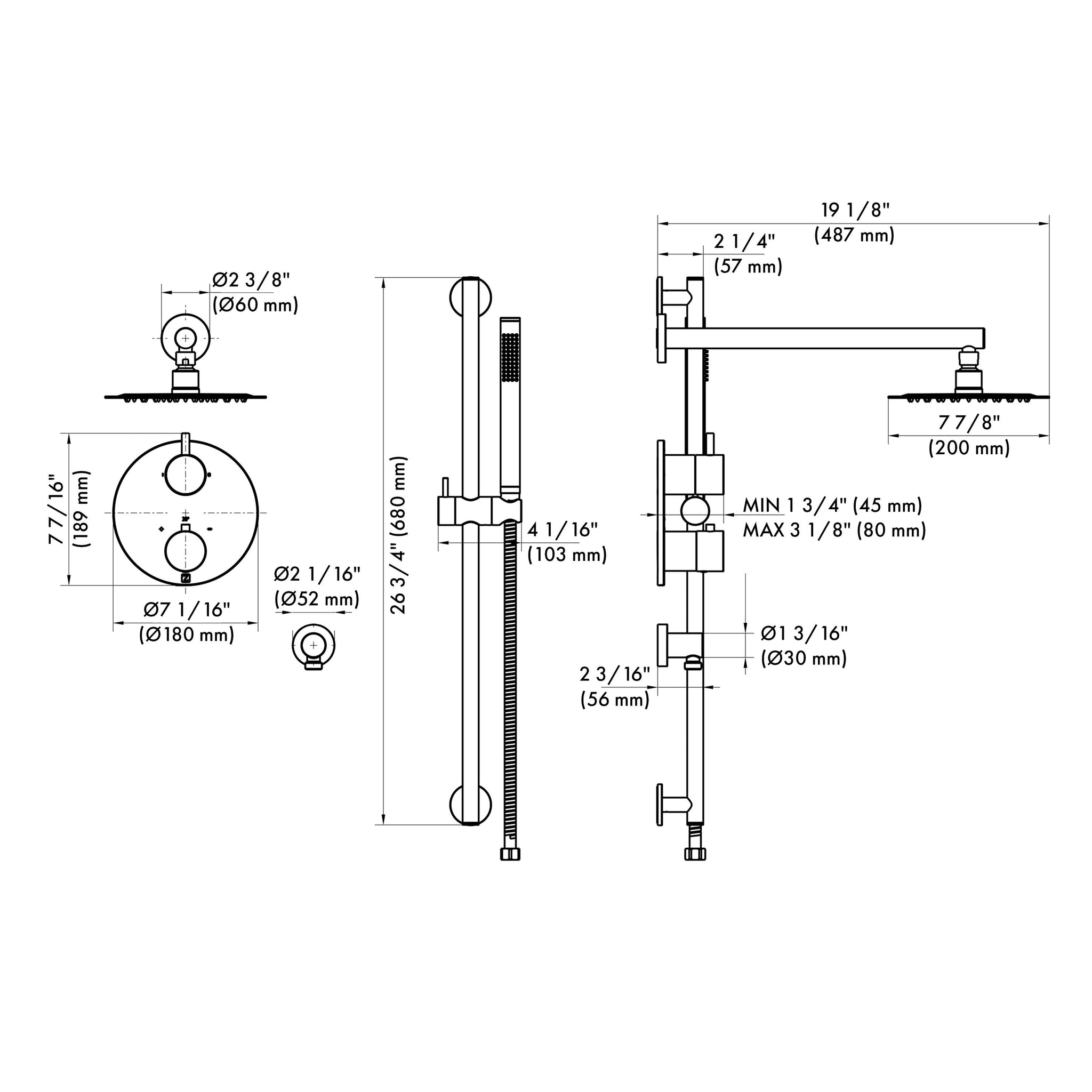 ZLINE Autograph Edition Emerald Bay Thermostatic Shower System in Polished Gold (EMBY-SHS-T2-PG)