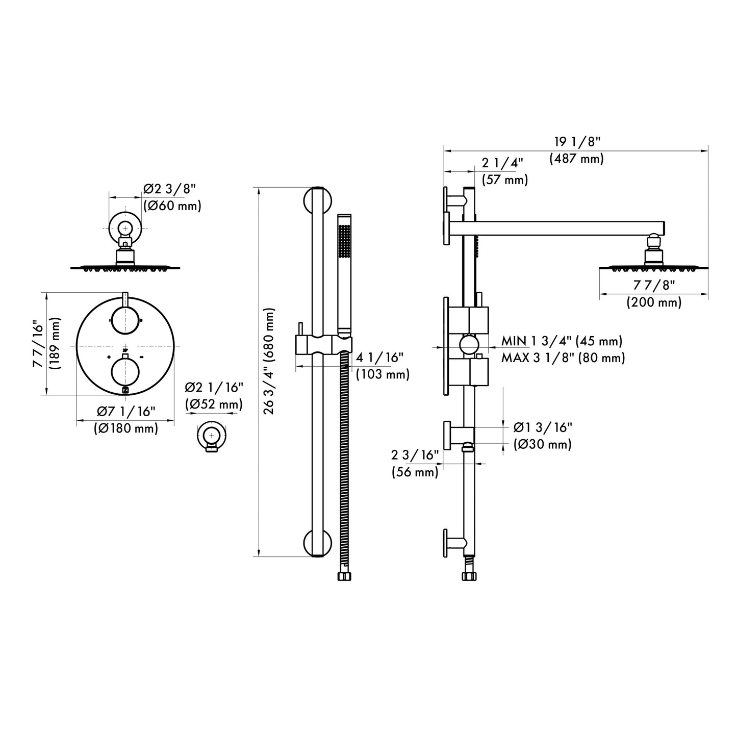 ZLINE Emerald Bay Thermostatic Shower System in Chrome (EMBY-SHS-T2-CH)