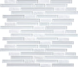 Norwegian Ice Random Strip Glass Quartz Blend Mosaic
