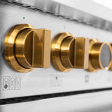 36 in. 5.2 cu. ft. 6 Burners Dual Fuel Range for Propane Gas in Stainless Steel with Kucht Horus Thermostat