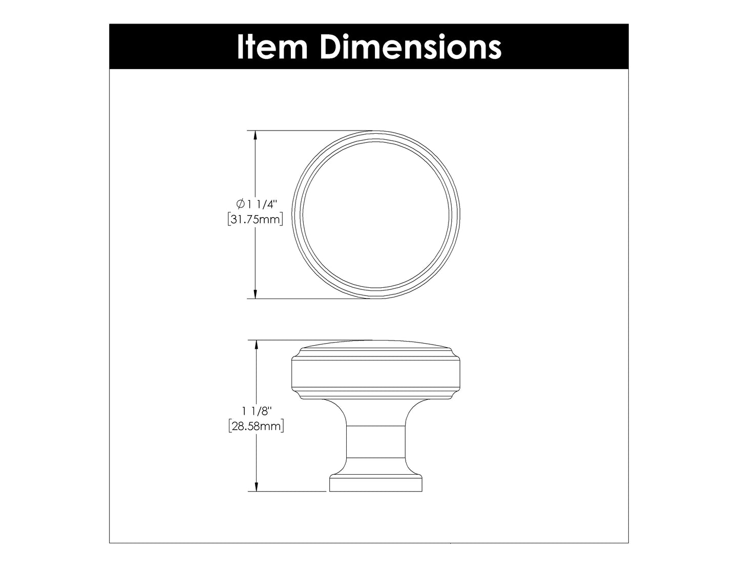 Knob 1-1/4 Inch Diameter - Piper Collection