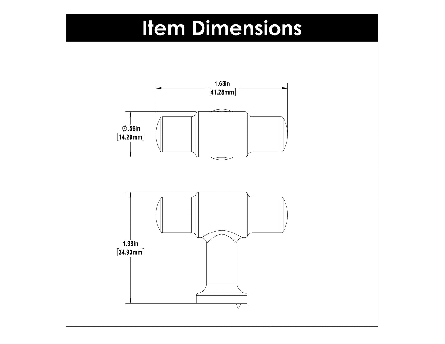 T Knob 1-5/8 Inch X 5/8 Inch - Hickory Hardware