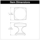 Knob 1-1/4 Inch Square - Dover Collection
