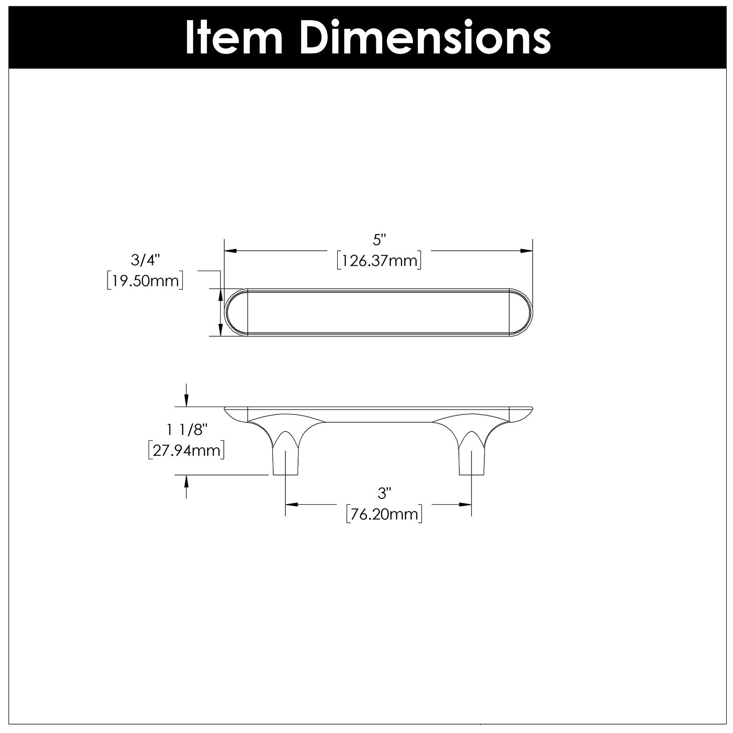 Kitchen Cabinet Handles 3 Inch Center to Center - Hickory Hardware