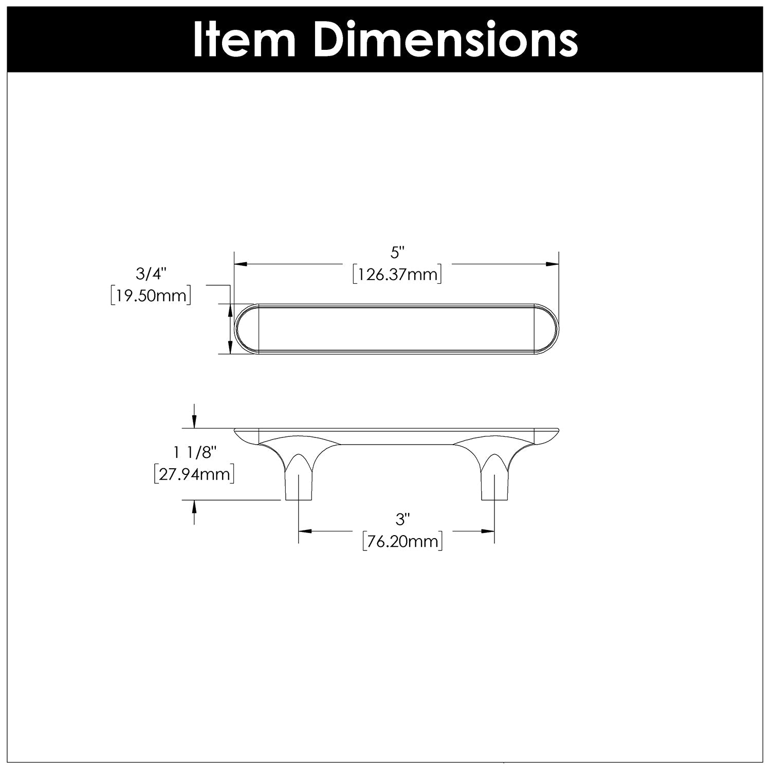 Kitchen Cabinet Handles 3 Inch Center to Center - Hickory Hardware