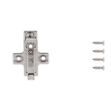 Hinge Concealed Frameless Self-Close Mounting Plate 0 mm (2 Hinges/Per Pack) in Polished Nickel - Hickory Hardware