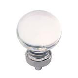 Satin Nickel Knob 1-3/8 Inch Diameter - Crystal Palace Collection