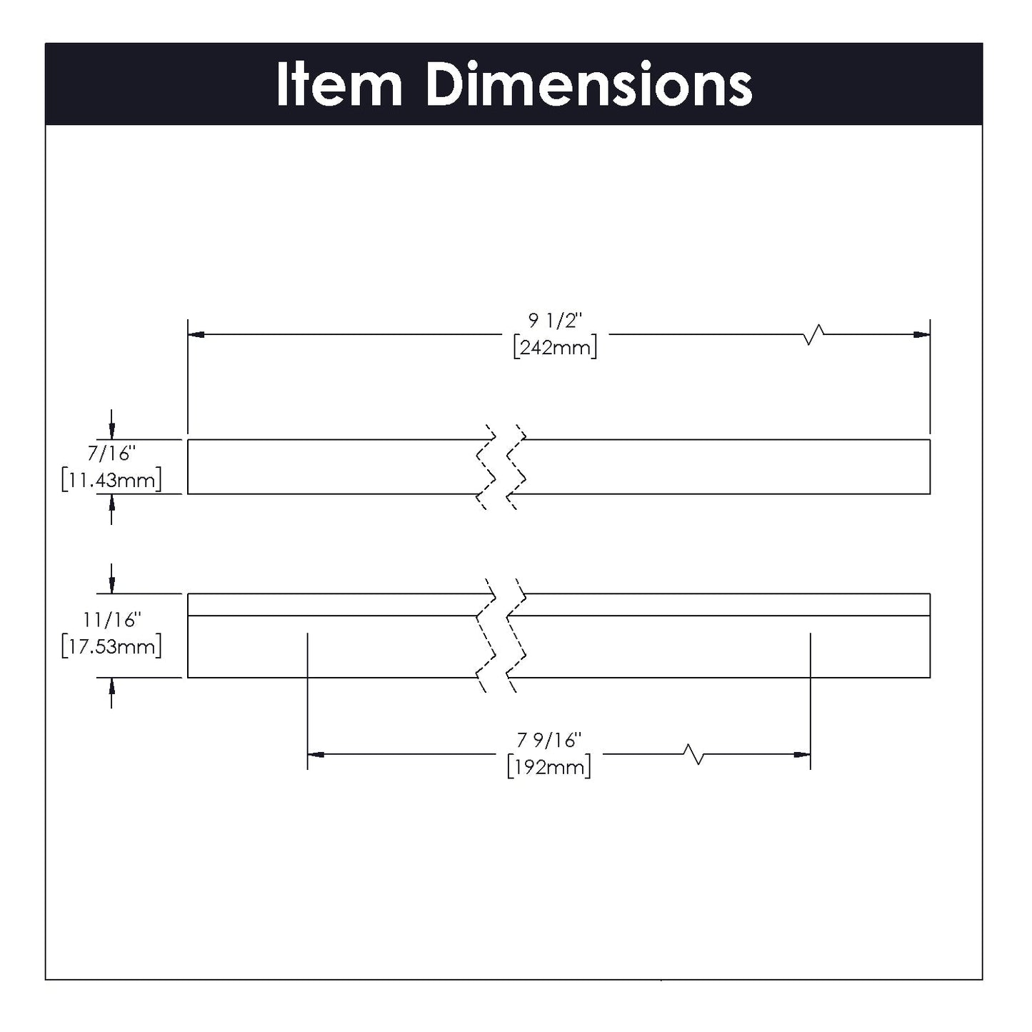 kitchen cabinet pulls 7-9/16 Inch (192mm) Center to Center - Hickory Hardware