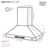 KUCHT 36 in. Professional Island Mounted Range Hood 900CFM in Stainless Steel