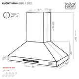 KUCHT 48 in. Professional Island Mounted Range Hood 900CFM in Stainless Steel