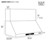 KUCHT 36 in. Professional Wall Mounted Range Hood 900CFM in Stainless Steel