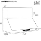 KUCHT 48 in. Professional Wall Mounted Range Hood 900CFM in Stainless Steel