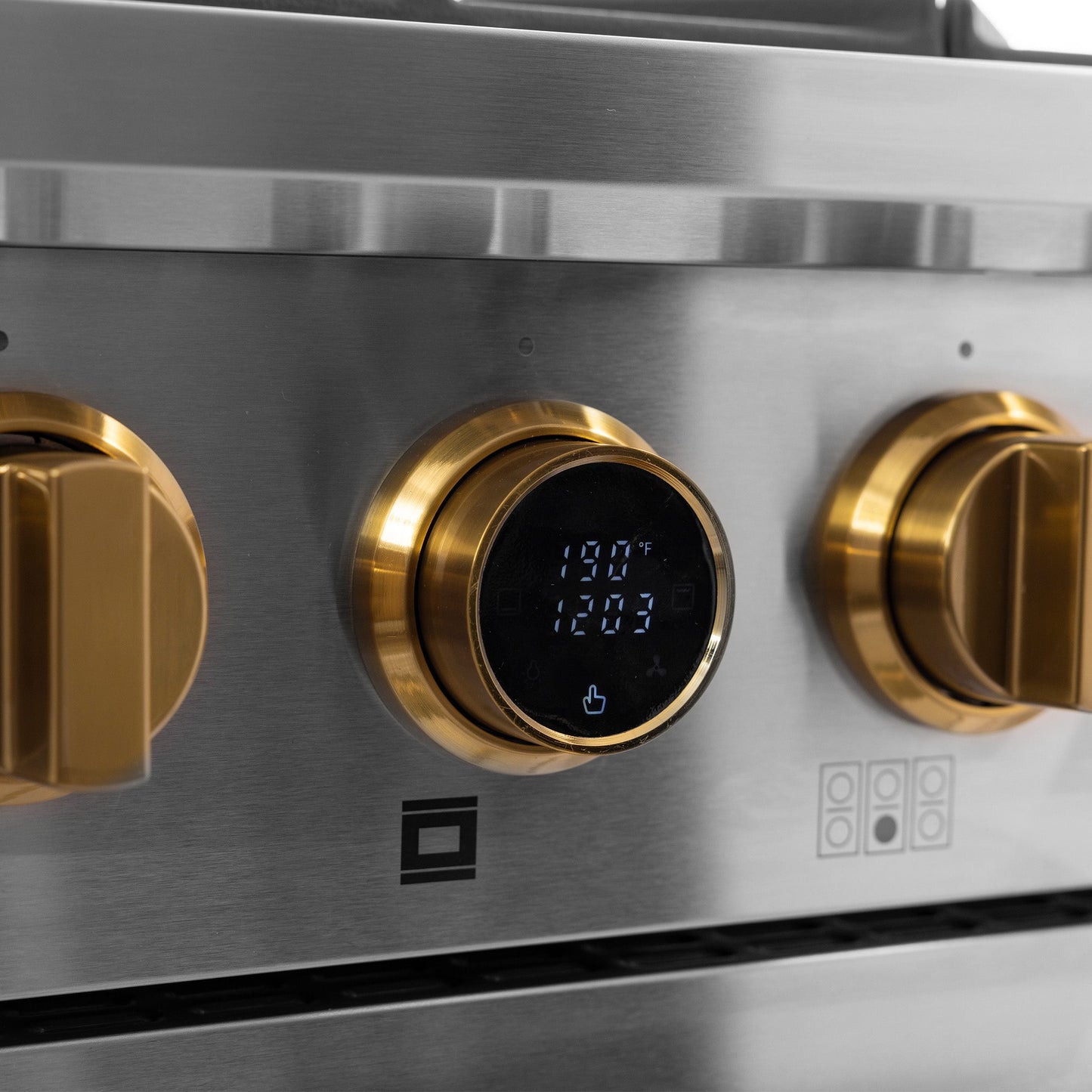 36 in. 5.2 cu. ft. 6 Burners Dual Fuel Range for Propane Gas in Stainless Steel with Kucht Horus Thermostat