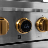 36 in. 5.2 cu. ft. 6 Burners Dual Fuel Range for Propane Gas in Stainless Steel with Kucht Horus Thermostat