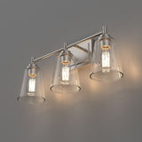 Flared Shape Bathroom Light Fixtures with Clear Glass Shade, E26 Base, UL Listed for Damp Location, Wall Mount, Bathroom Vanity Lighting