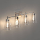 Flared Shape Bathroom Light Fixtures with Clear Glass Shade, E26 Base, UL Listed for Damp Location, Wall Mount, Bathroom Vanity Lighting