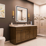 Frontlit/Backlit LED Lighted Bathroom Vanity Mirror with Frame, Anti-Fog, Touch Button, CRI 90+, Adjustable CCT & Memory, Magnum Style