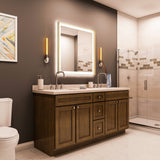 Frontlit/Backlit LED Lighted Bathroom Vanity Mirror with Frame, Anti-Fog, Touch Button, CRI 90+, Adjustable CCT & Memory, Magnum Style
