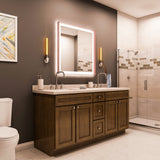Frontlit/Backlit LED Lighted Bathroom Vanity Mirror with Frame, Anti-Fog, Touch Button, CRI 90+, Adjustable CCT & Memory, Magnum Style