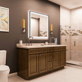 Frontlit/Backlit LED Lighted Bathroom Vanity Mirror with Frame, Anti-Fog, Touch Button, CRI 90+, Adjustable CCT & Memory, Magnum Style