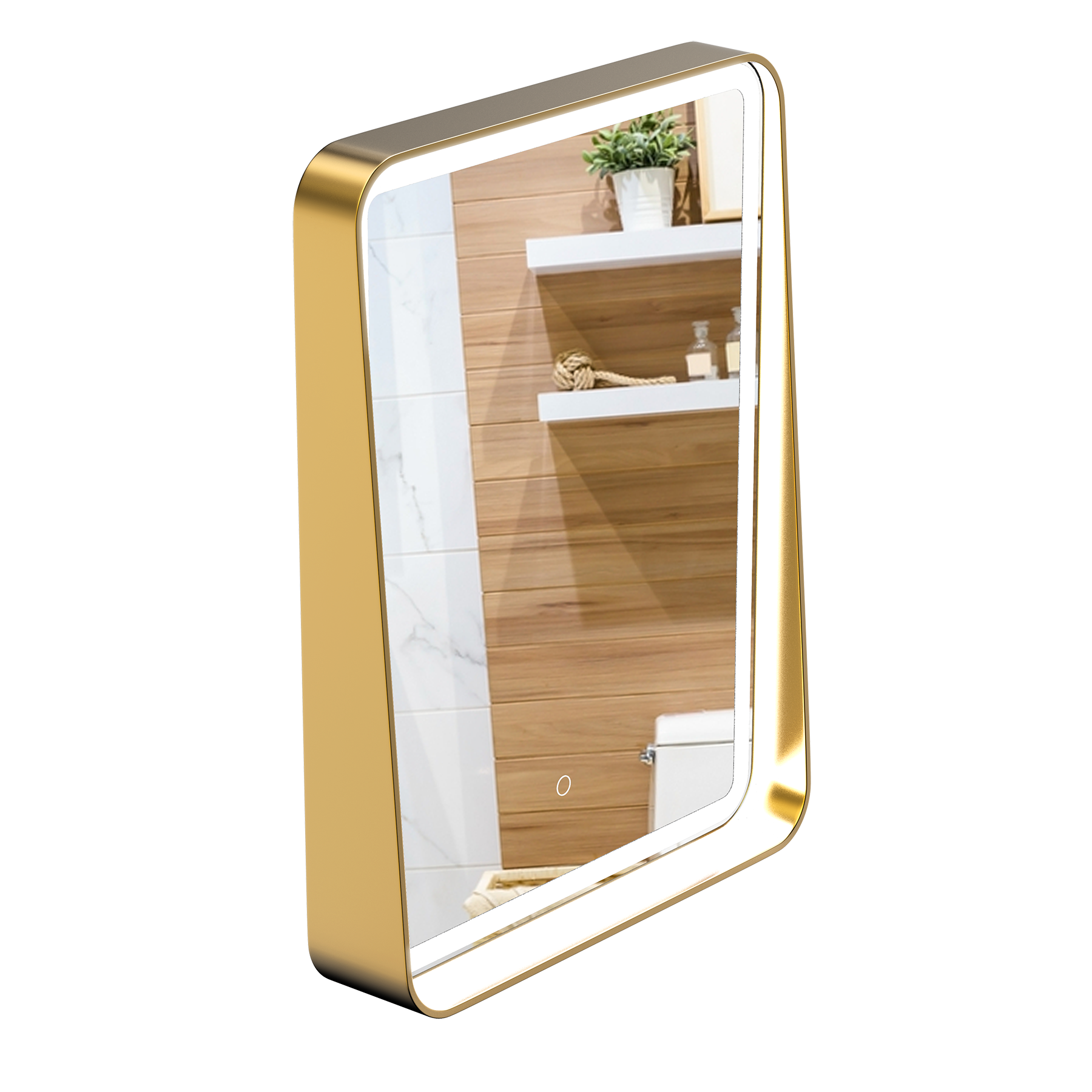 LED Lighted Bathroom Vanity Mirror With Shelf, Wall-Mounted, Touch Switch,  Anti-Fog Adjustable Color Temperature & Remembrance, CRI 90+, Lighted Makeup Mirrors, Raven Style
