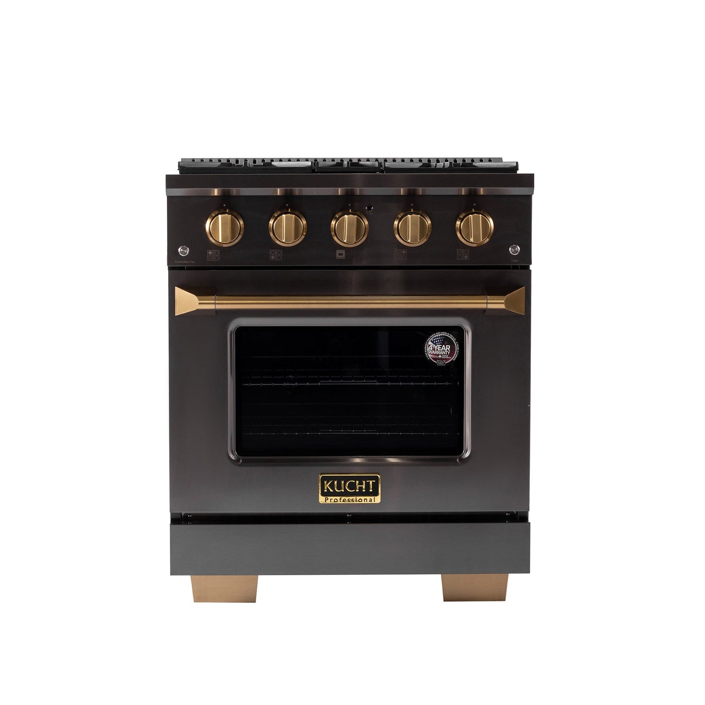 KUCHT Gemstone Professional 30 in. 4.2 cu. ft. Propane Gas Range with Sealed Burners and Convection Oven in Titanium Stainless Steel