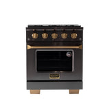 KUCHT Gemstone Professional 30 in. 4.2 cu. ft. Propane Gas Range with Sealed Burners and Convection Oven in Titanium Stainless Steel
