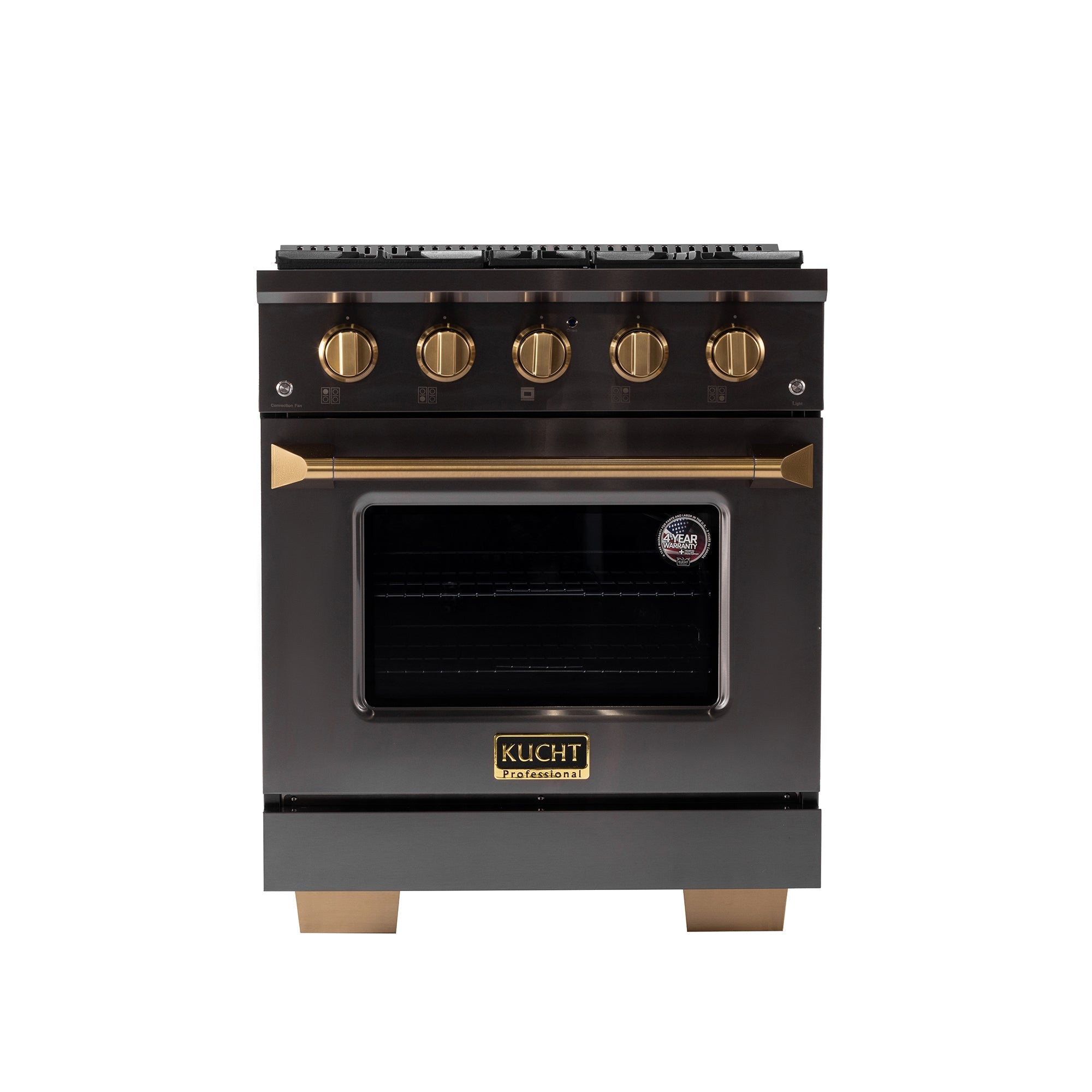 KUCHT Gemstone Professional 30 in. 4.2 cu. ft. Propane Gas Range with Sealed Burners and Convection Oven in Titanium Stainless Steel