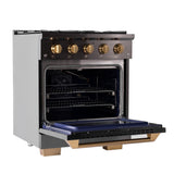 KUCHT Gemstone Professional 30 in. 4.2 cu. ft. Dual Fuel Range for Propane Gas with Sealed Burners and Convection Oven in Titanium Stainless Steel