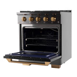 KUCHT Gemstone Professional 30 in. 4.2 cu. ft. Natural Gas Range with Sealed Burners and Convection Oven in Titanium Stainless Steel