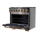 KUCHT Gemstone Professional 36 in. 5.2 cu. ft. Propane Gas Range with Sealed Burners and Convection Oven in Titanium Stainless Steel
