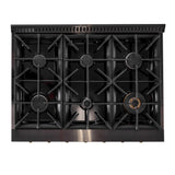 KUCHT Gemstone Professional 36 in. 5.2 cu. ft. Natural Gas Range with Sealed Burners and Convection Oven in Titanium Stainless Steel