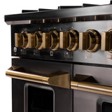 KUCHT Gemstone Professional 48 in. 6.7 cu. ft. Propane Gas Range with Sealed Burners, Griddle/Grill and Two Ovens - One Convection - in Titanium Stainless Steel