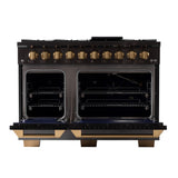KUCHT Gemstone Professional 48 in. 6.7 cu. ft. Dual Fuel Range for Natural Gas with Sealed Burners, Griddle/Grill and Two Ovens - One Convection - in Titanium Stainless Steel
