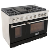 KUCHT Professional 48 in. 6.7 cu. ft. Propane Gas Range with Sealed Burners, Griddle and Two Ovens - One Convection