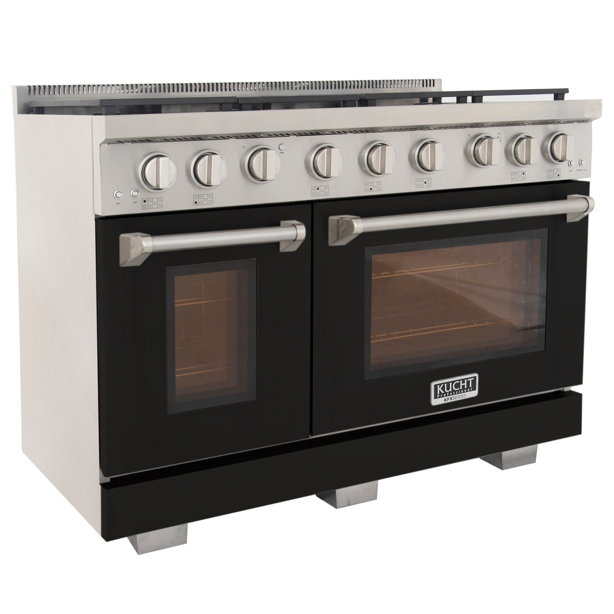 KUCHT Professional 48 in. 6.7 cu. ft. Propane Gas Range with Sealed Burners, Griddle and Two Ovens - One Convection