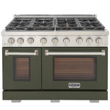 KUCHT Professional 48 in. 6.7 cu. ft. Propane Gas Range with Sealed Burners, Griddle and Two Ovens - One Convection