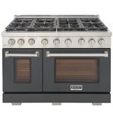 KUCHT Professional 48 in. 6.7 cu. ft. Natural Gas Range with Sealed Burners, Grill / Griddle and Two Ovens - One Convection