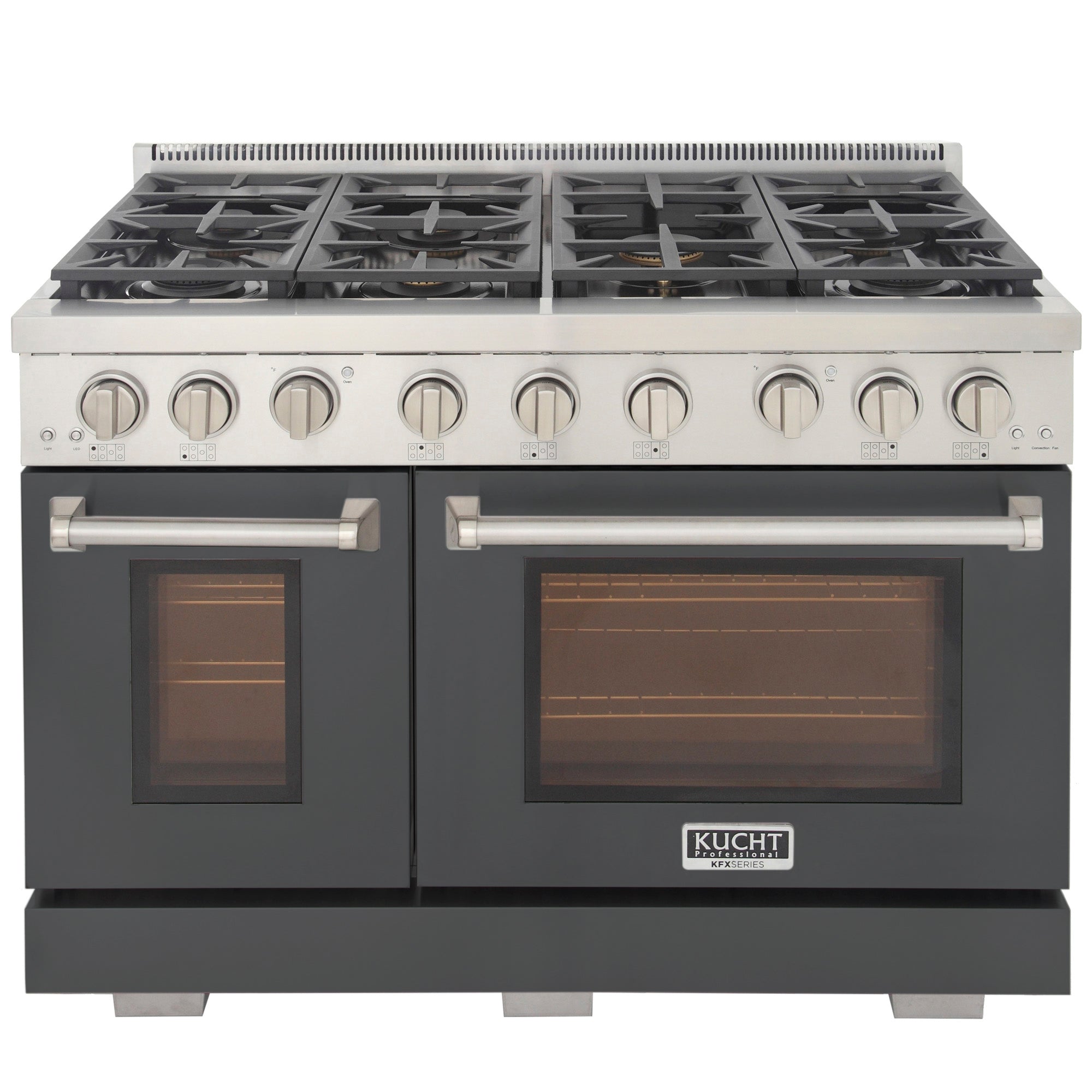 KUCHT Professional 48 in. 6.7 cu. ft. Natural Gas Range with Sealed Burners, Grill / Griddle and Two Ovens - One Convection