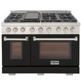KUCHT Professional 48 in. 6.7 cu. ft. Propane Gas Range with Sealed Burners, Griddle and Two Ovens - One Convection