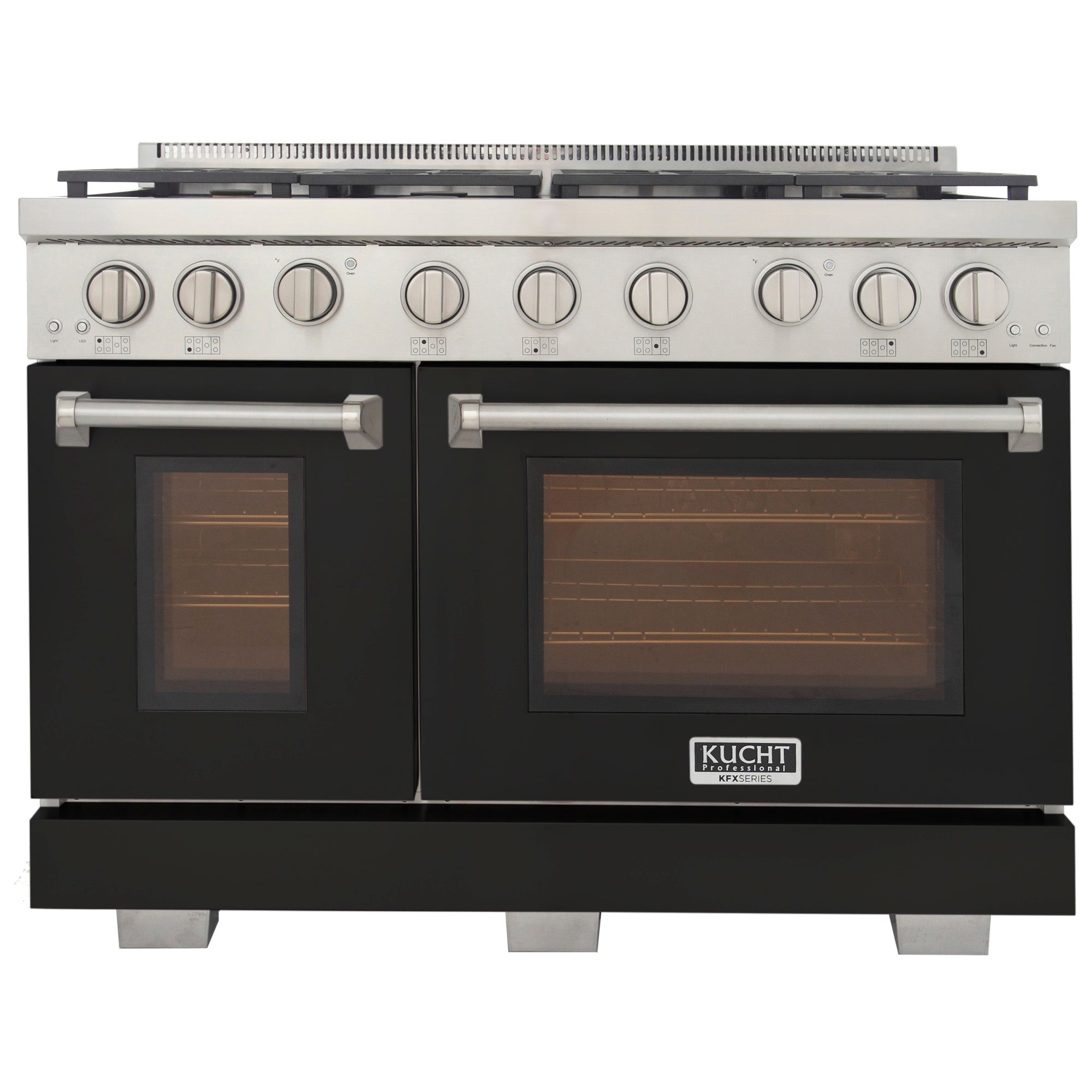 KUCHT Professional 48 in. 6.7 cu. ft. Propane Gas Range Two Ovens - One Convection - with True Simmer Burners