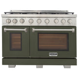KUCHT Professional 48 in. 6.7 cu. ft. Propane Gas Range Two Ovens - One Convection - with True Simmer Burners
